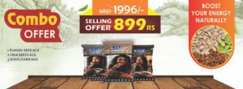 Premium Super Seeds Combo – Pumpkin, Chia & Sunflower (250g x 3 Pouches)